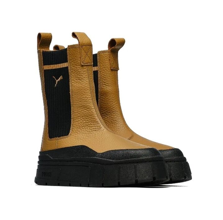 Puma Mayze Stack Cheksea Casual Kadın Hardal Rengi Bot B-38 38674201 001 Kahverengi 40