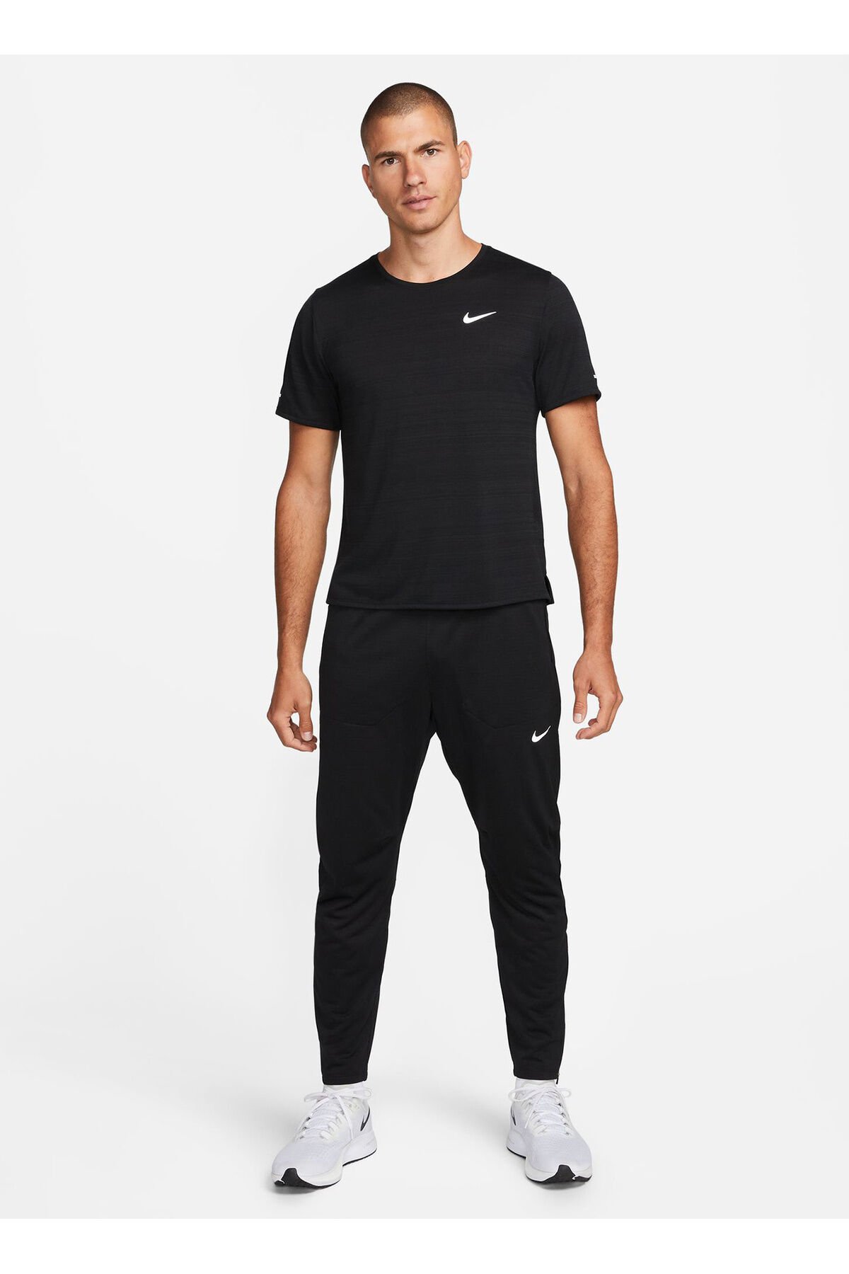 Siyah - Gri - Gümüş Erkek Yuvarlak Yaka Eşofman Altı DQ4740-010 M NK DF PHENOMKNIT PANT